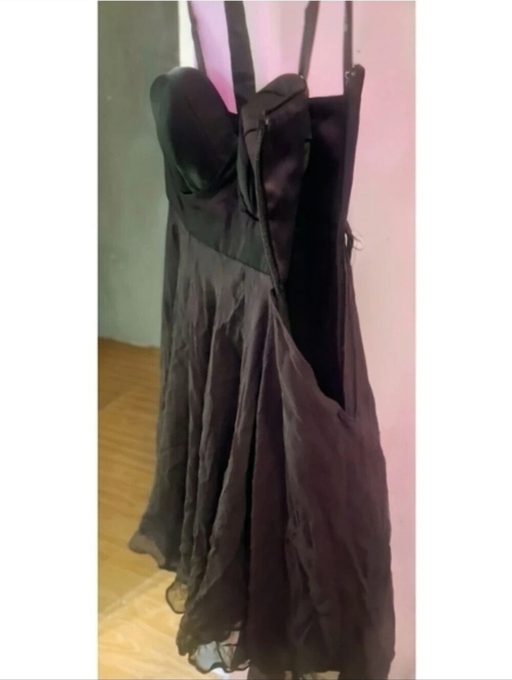 Bebe Black Chiffon Bustier Mini Dress XS (New with Minor Defect)